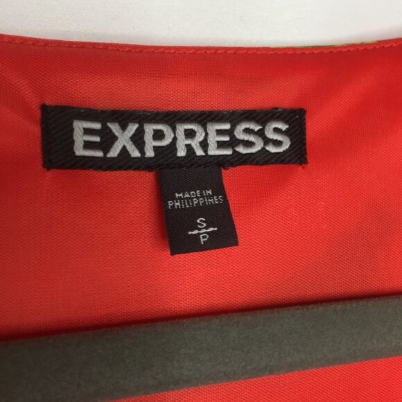 Express tropical hawaiian floral sleeveless scoop neck belted dress womens small - Picture 4 of 7